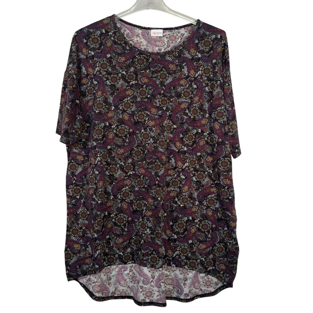 LuLaRoe Womens Size XL Paisley Print Top Hi Lo Hem